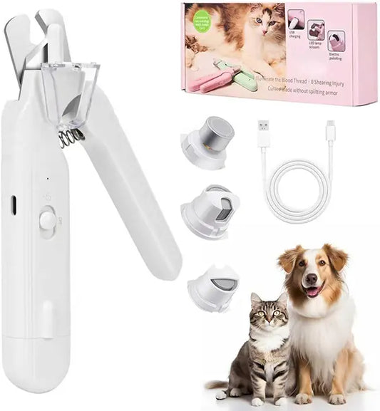 2-in-1 Electric Pet Nail Clipper & Grinder with LED Light